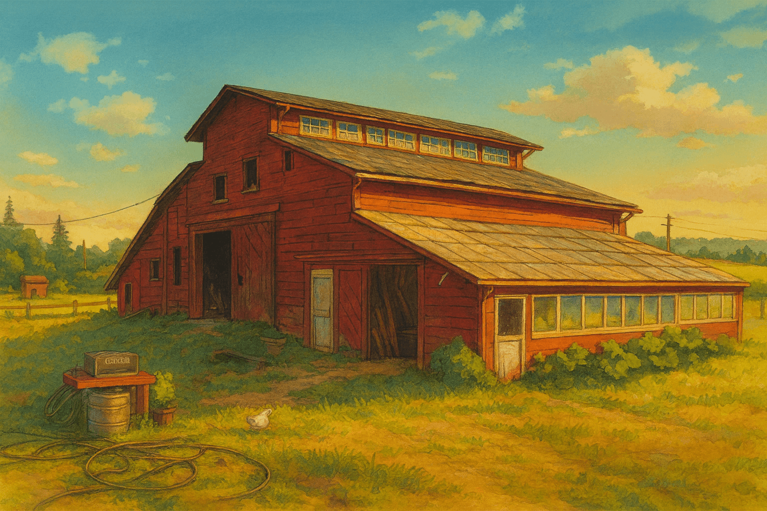 Red Barn Background